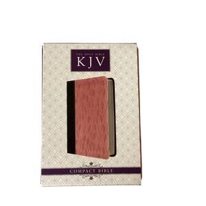 KJV Compact Bible Pink NIB 6" Ribbon Marker, Faux Leather